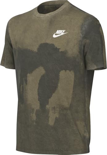 nike t-shirt unisex k nsr tee club saisonal olive khaki weiß m