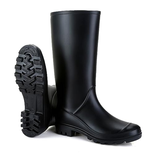 foinledr gummistiefel damen schwarz 37 eu wasserfest knöchelhoch