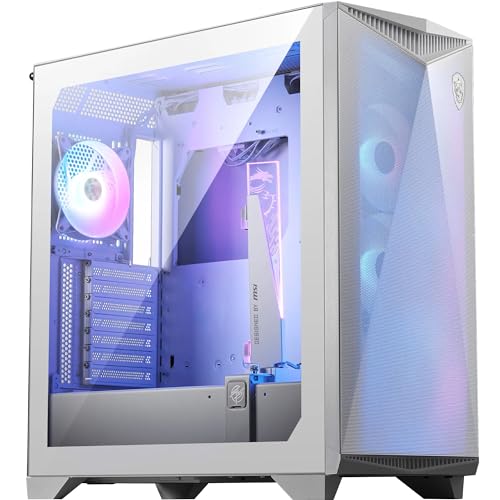Produktbild: msi mpg gungnir 300r mid-tower weiß e-atx 4xARGB-lüfter hartglas usb-c vertikale gpu-halterung