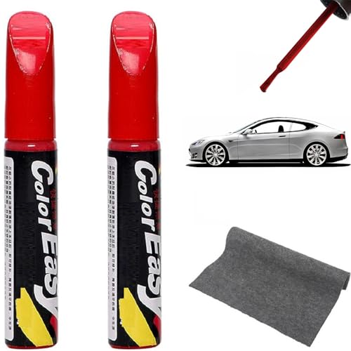 car paint pen rot, auto lackstift, kratzentferner, reparaturset 2teilig