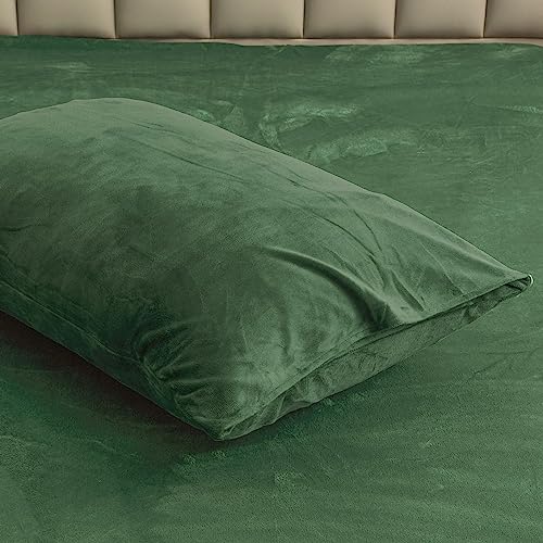 boqingzhu plüsch kissenbezug 40x80cm grün salbeigrün flanell fleece 2 stück