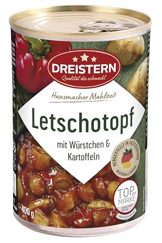 Produktbild: dreistern letschotopf 400g mit kartoffeln und würstchen in konservendose