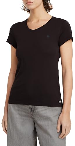 g-star raw damen top eyben slim v-neck schwarz dk black gr. s