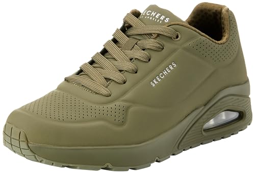 skechers uno stand on air sneakers herren, olive durabuck mesh, 39 eu