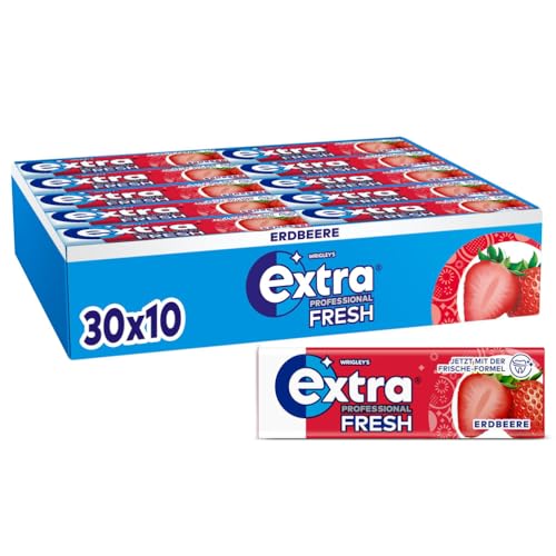 extra professional frisch erdbeere zuckerfreier kaugummi multipack 30x10 dragees