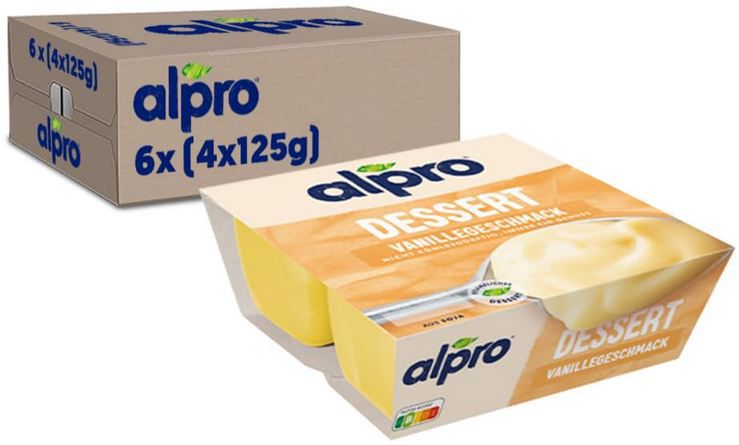 alpro soya dessert feine vanille 6 x 4er pack ab 8,49 euro statt 11 euro