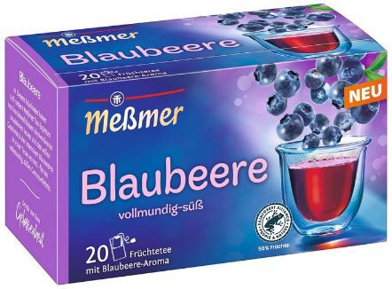 meßmer blaubeere tee 4 x 20 teebeutel ab 6,08 euro statt 10 euro