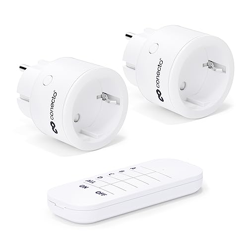 funksteckdosen-set conecto 2x funksteckdose 1x fernbedienung innenbereich 2300 watt weiß