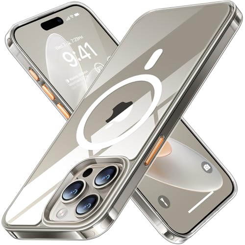 TORRAS iPhone 15 Pro Max hülle, magSafe, militärschutz, dünn, stoßfest, transparent