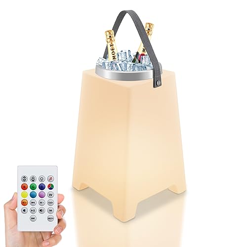 fuyo led eiskübel mit bluetooth lautsprecher, rgb farbwechsel, ip44 wasserdicht, 43 cm