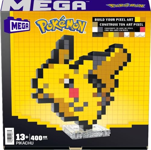 Produktbild: mega pikachu pixel art figur - zusammenbaubar mit retro-look