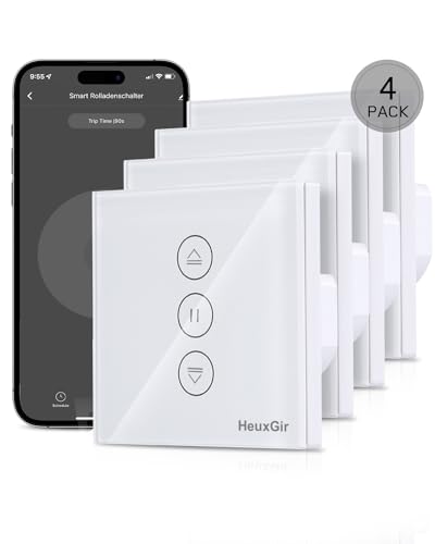 Wlan jalousieschalter heuxgir 86x86mm, smart life app, kompatibel mit alexa, google home