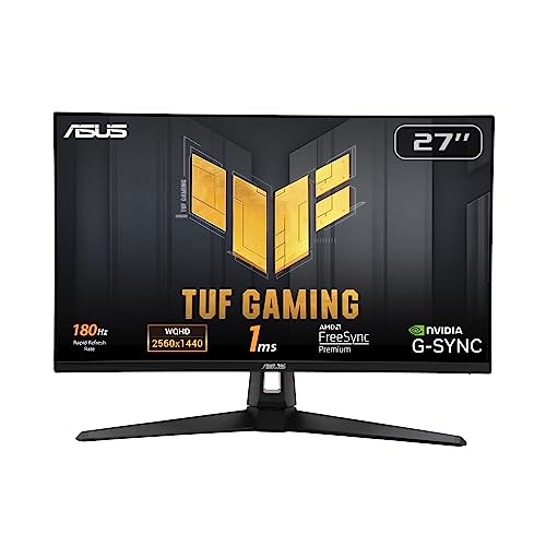 asus tuf gaming monitor 27", 180hz, wqhd, ips, freesync, elmb, 8bit, 100% srgb