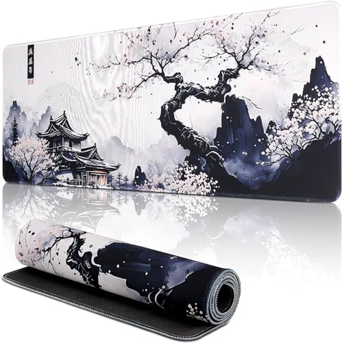 shangtushunli mouse mat cherry blossom, große gaming unterlage, rutschfeste gummiunterlage