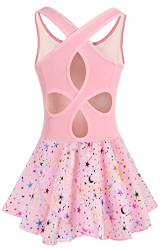 danshow ballettkleidung mädchen tanzkleid kurzarm trikot mit chiffonrock 60201-08Q-S