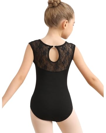 danshow mädchen ballett trikot mit spitze und cap sleeve, hollow back tanzkleidung