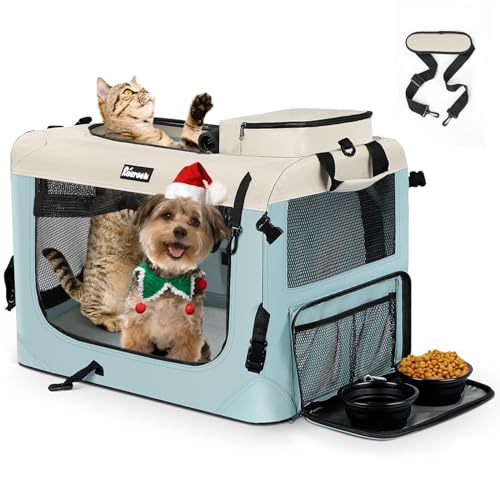 Produktbild: Hundebox Reerooh faltbar M 60x42x42cm mit hundenapf, tragbare transportbox für auto