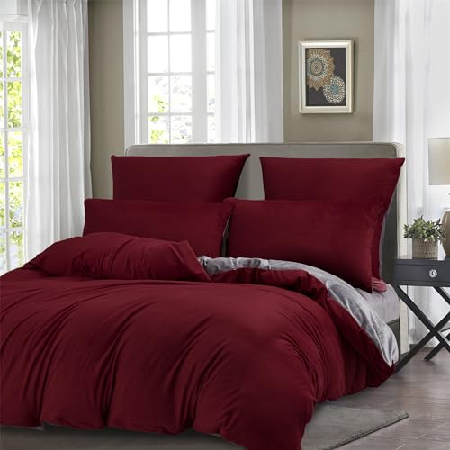 boqingzhu biber bettwäsche 200x200cm plüsch rot grau flanell winter kuschelig teddy fleece