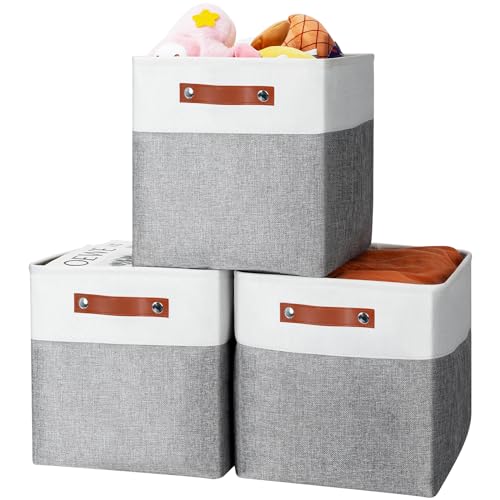 cinnani aufbewahrungsboxen 3er set grau faltboxen 33 x 33 x 33 cm für würfelregal kleidung