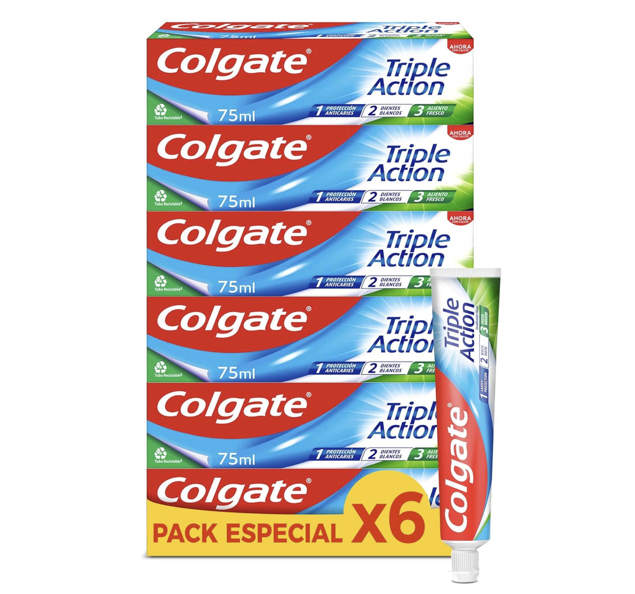 Colgate Triple Action Zahnpasta 6 x 75 ml, Packung mit 6