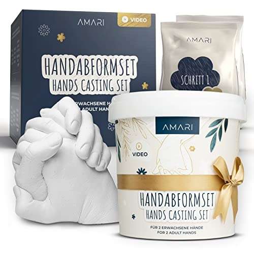 Amari 3D Handabdruck Set für Paare und Familie, Gipsabdruck Hände, Hochwertiges Geschenk für Erinnerungen