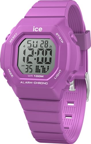 ice-watch mädchen-uhr 022101, ice digit ultra purple, lila mit plastikarmband