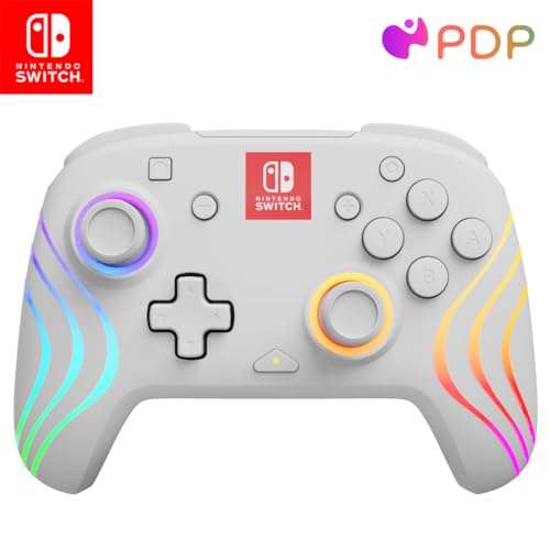 nintendo switch afterglow wave wireless controller weiß, kompatibel mit switch und oled, programmierbare tasten