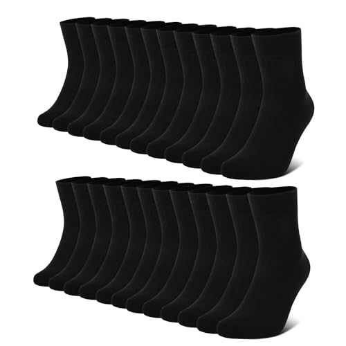 Produktbild: falary socken herren schwarz baumwolle sport 12 paar atmungsaktive damen herrensocken