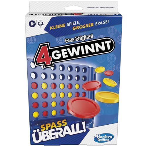 hasbro 4 gewinnt kompakt tragbar für 2 spieler, original reiseversion
