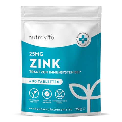 zinktabletten 25 mg 400 vegane tabletten hohe dosierung nutravita für immunsystem und haare
