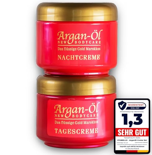 D'Aniello arganöl gesichtscreme set 2x125ml tage- und nachtcreme für damen & männer