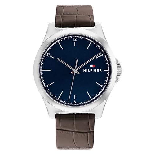 Tommy Hilfiger Herrenquarzuhr analog, Silikon- und Lederarmband
