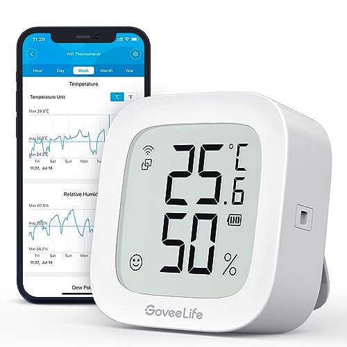 Produktbild: GoveeLife wlan hygrometer thermometer digital temperatur luftfeuchtigkeit schlafzimmer weinkeller