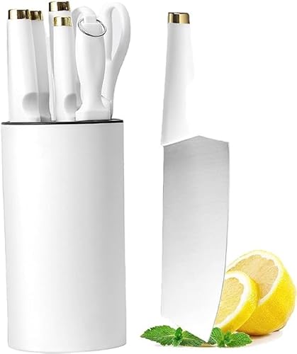 Wekity küchenmesser-set 7-teilig aus edelstahl mit block, schärfer und schere
