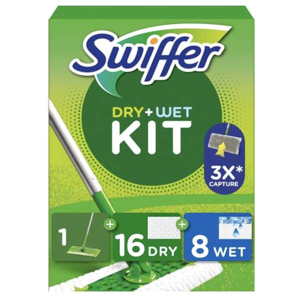 Produktbild: Swiffer Bodenwischer Dry & Wet Starter-Set für effektive Reinigung