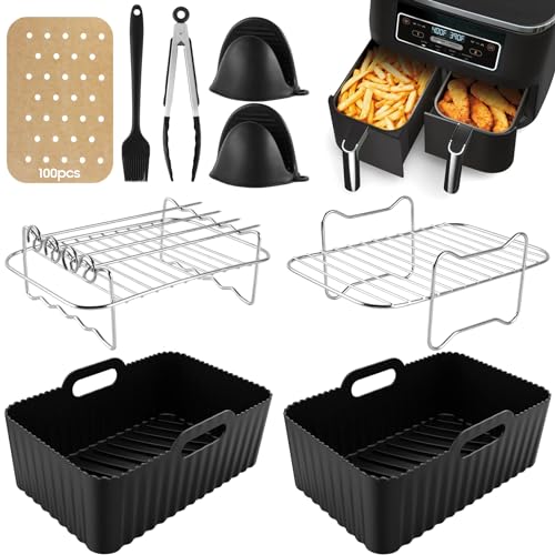 heißluftfritteuse zubehör für ninja dual af400eu, af300eu, tower t17088, air fryer accessoires