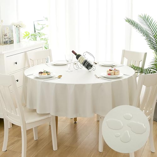CALIYO Tischdecke rund 100-140cm, abwaschbar, PVC, für Küche, Balkon, Garten