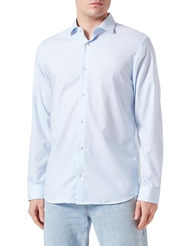 jack & jones herren langarmhemd jprblaparker comfort shirt cashmere blue, fit: comfort fit, l