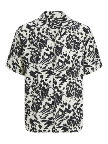 jack & jones herren kurzarmhemd jorluke party aop shirt buttercream, m