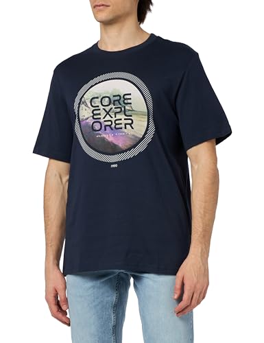 jack & jones t-shirt mit logo, kurzarm, runder ausschnitt, männermode