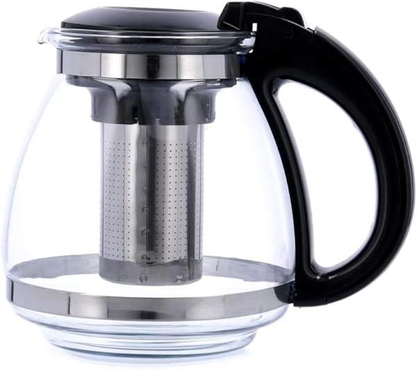 quid serenia teekanne aus glas mit edelstahl-filter, 1,5 l, transparent