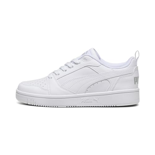 puma rebound v6 lo sneakers jugendliche, weiß-grau, 38 eu