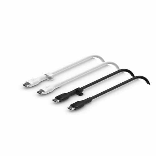 belkin boostcharge flex silikon usb-c ladekabel 1 m 2er-pack schwarz weiß