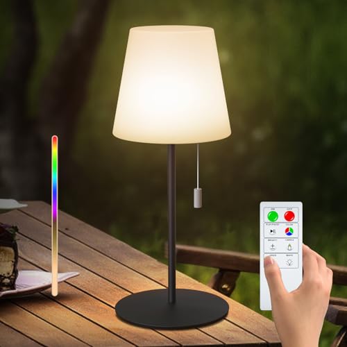 postlucky kabellose LED tischlampe dimmbar warmweiß 8 farben IP44 akku garten bar