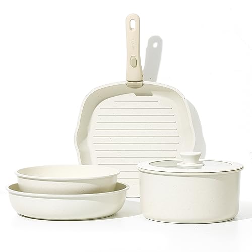 carote topfset 6-teilig induktion, antihaft, stapelbar, backofenfest, 22-26 cm