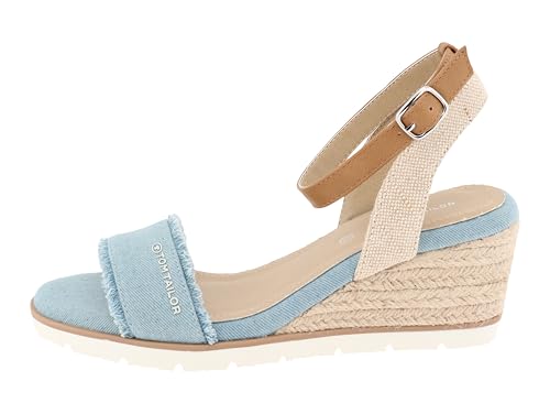 tom tailor damen keilsandale 5390040017 sky 38 eu