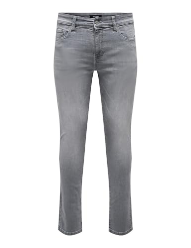 Only & Sons Slim-fit-Jeans Onsloom One Lmgd 8265, Light Grey Denim, 34W/34L