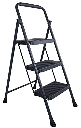 elevon 3-stufiger klappbarer tritthocker mit rutschsicherem pedal und stahlleiter