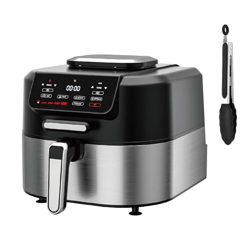 fritteuse grill ohne öl 6l heizluftfritteuse 265 C 1700W mit thermometer 5 programme
