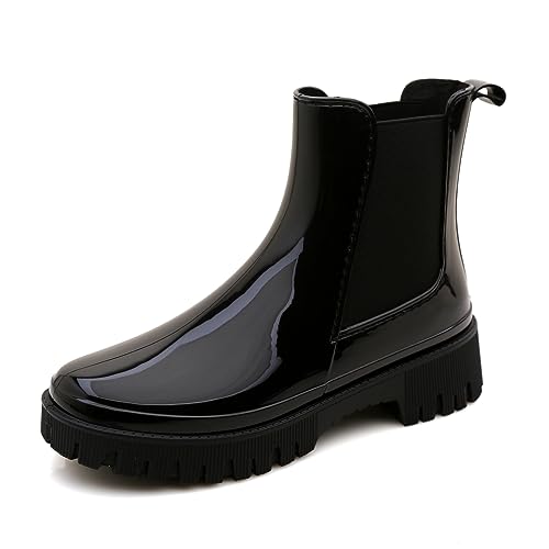 jesindr gummistiefel damen, wasserdichte anti-rutsch stiefeletten regenstiefel